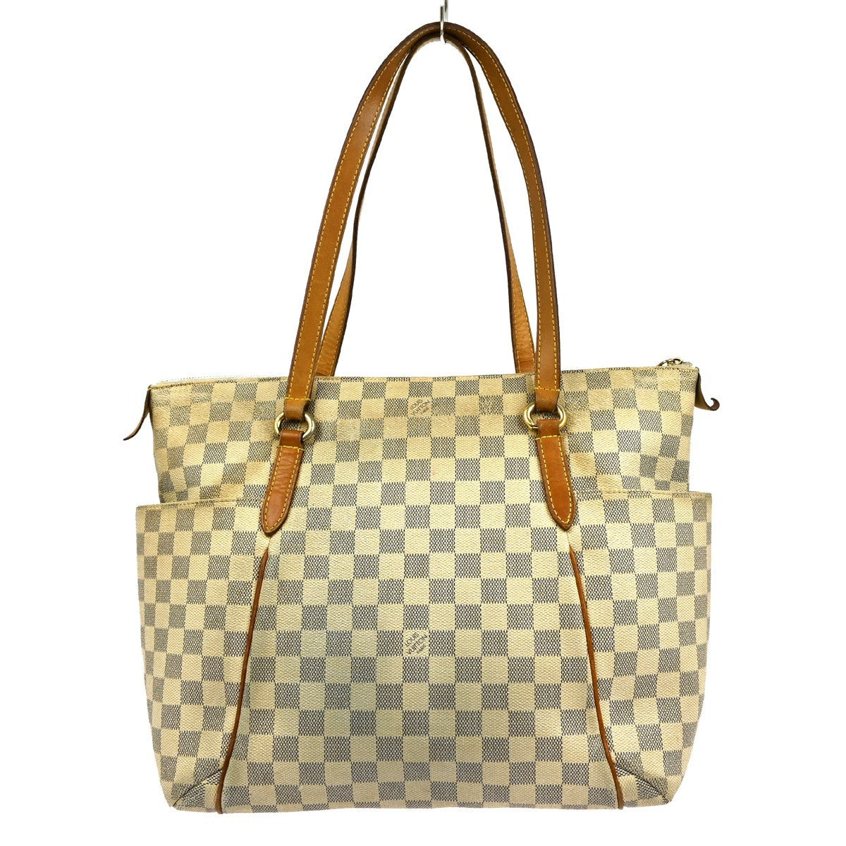 Louis Vuitton Totally Handbag Damier Azur White Canvas Tote Bag Bag (Pre-Owned)