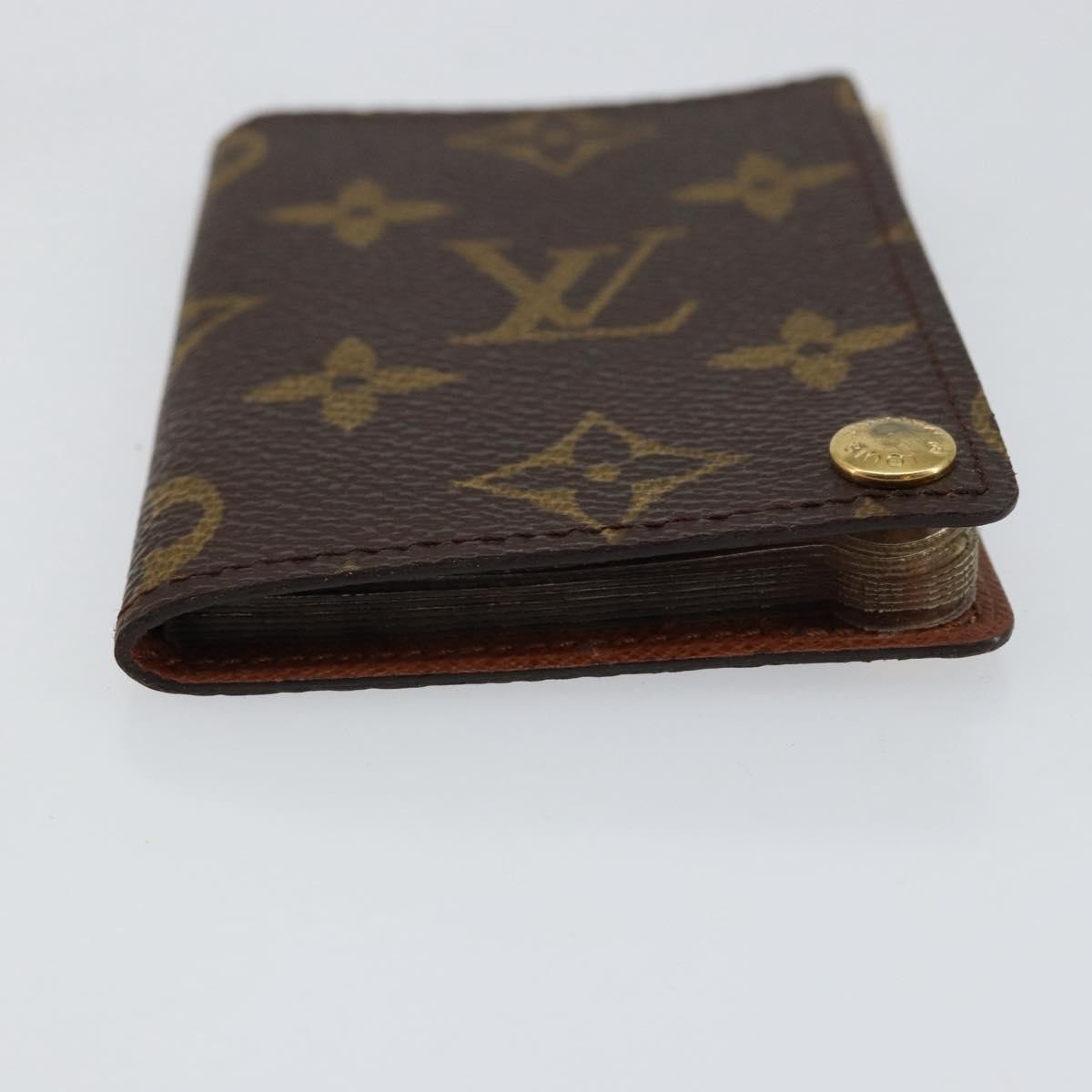 Louis Vuitton Porte Cartes Pression Card Case Monogram Canvas Brown Canvas Card Holders Accessory (Pre-Owned)