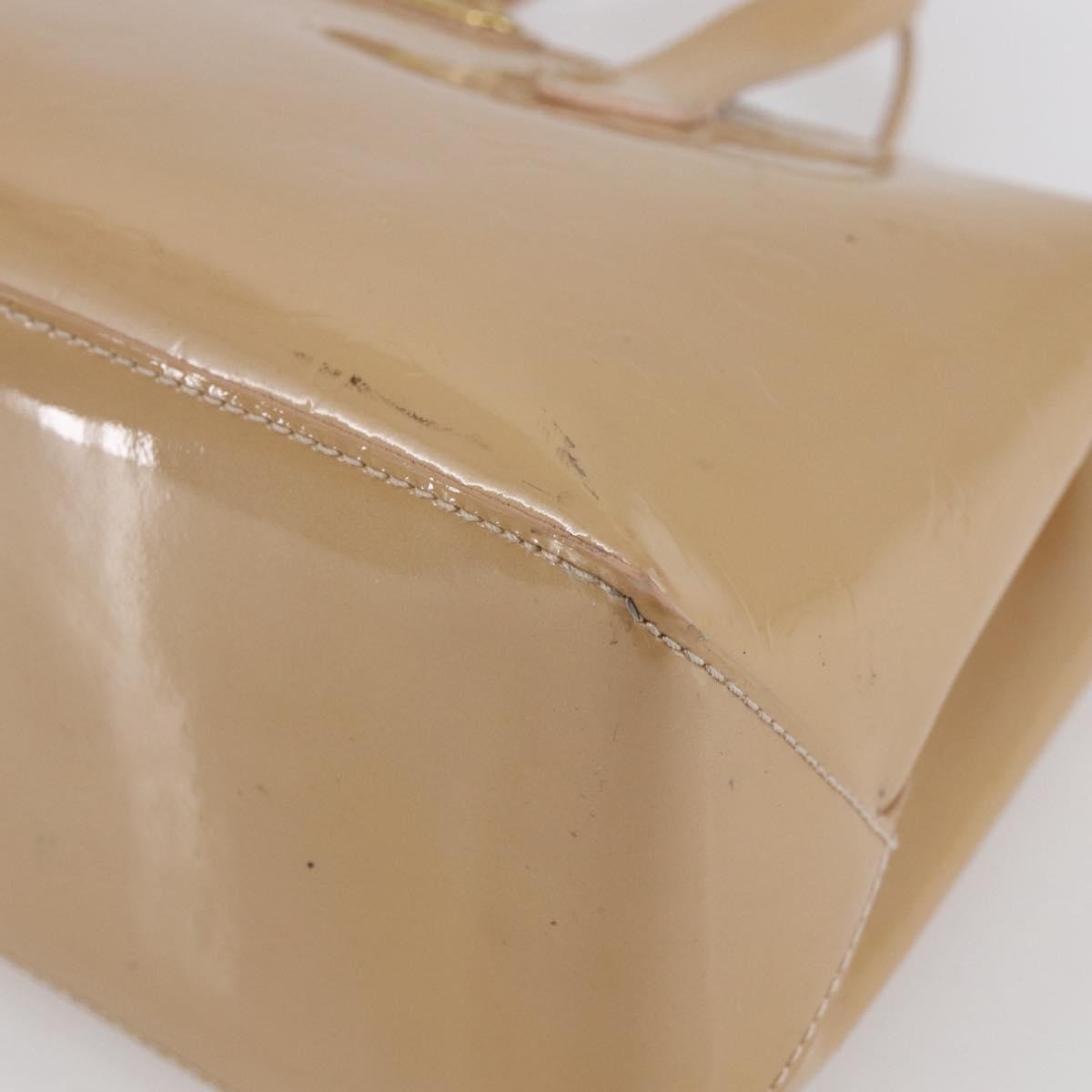 Louis Vuitton Wilshire Handbag Monogram Vernis Beige Patent_Leather Handbag (Pre-Owned)