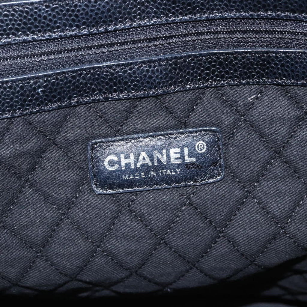 Chanel Optic Coco Bowler Bag Printed Coated Canvas With Caviar Black Pvc Travel Bag Bag (Pre-Owned)