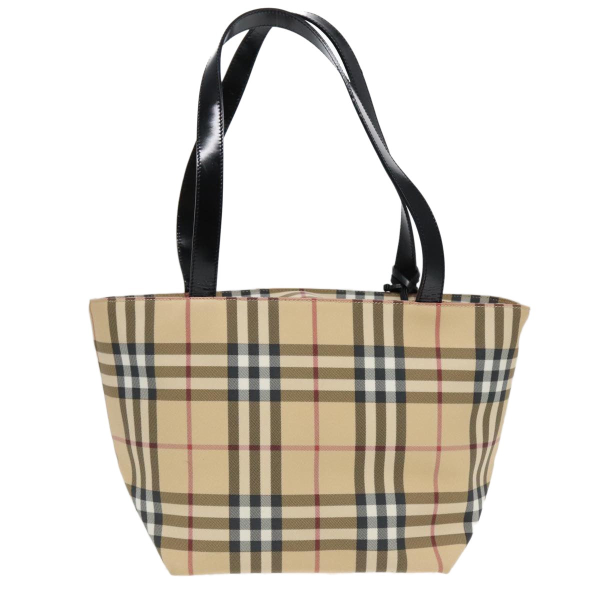 Burberry Nova Check Handbag Nova Check Canvas Beige Canvas Handbag (Pre-Owned)
