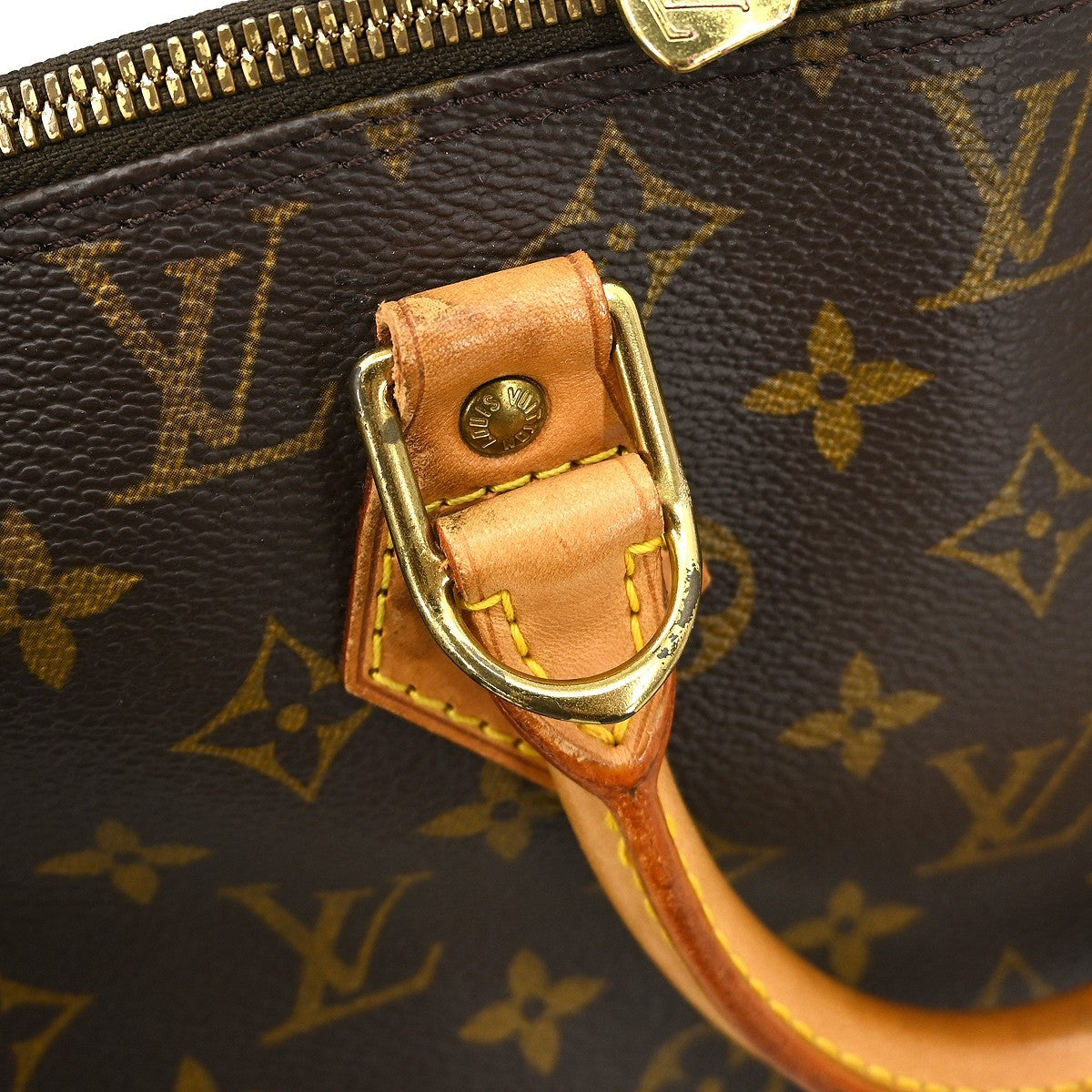 Louis Vuitton Alma Handbag Monogram Canvas Brown Canvas Handbag (Pre-Owned)