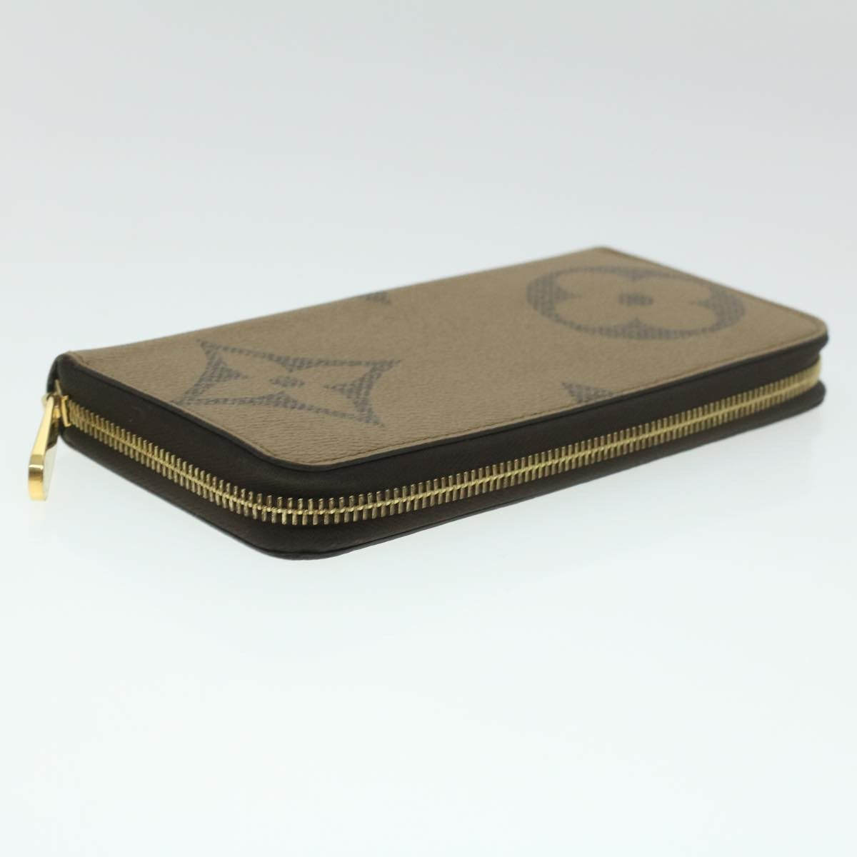 Louis Vuitton Zippy Wallet Nm Monogram Giant Reverse Brown Canvas Wallets Accessory (Pre-Owned)