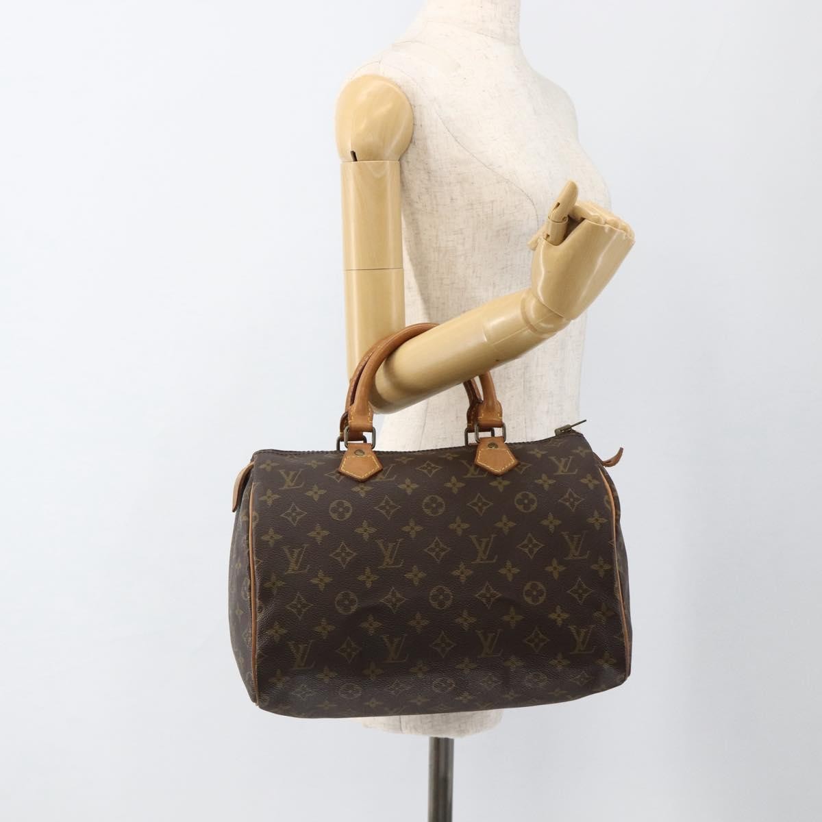 Louis Vuitton Speedy Handbag Monogram Canvas Brown Canvas Handbag (Pre-Owned)