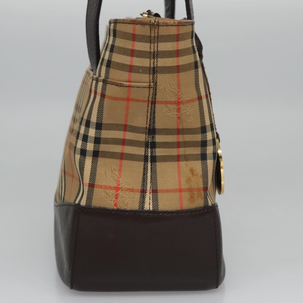 Burberry Nova Check Handbag Nova Check Canvas And Leather Beige Canvas Handbag (Pre-Owned)