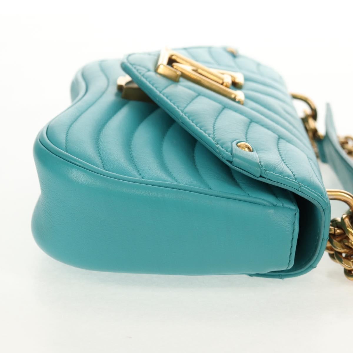 Louis Vuitton New Wave Chain Bag Quilted Leather Blue Leather Shoulder Bag Bag (Pre-Owned)