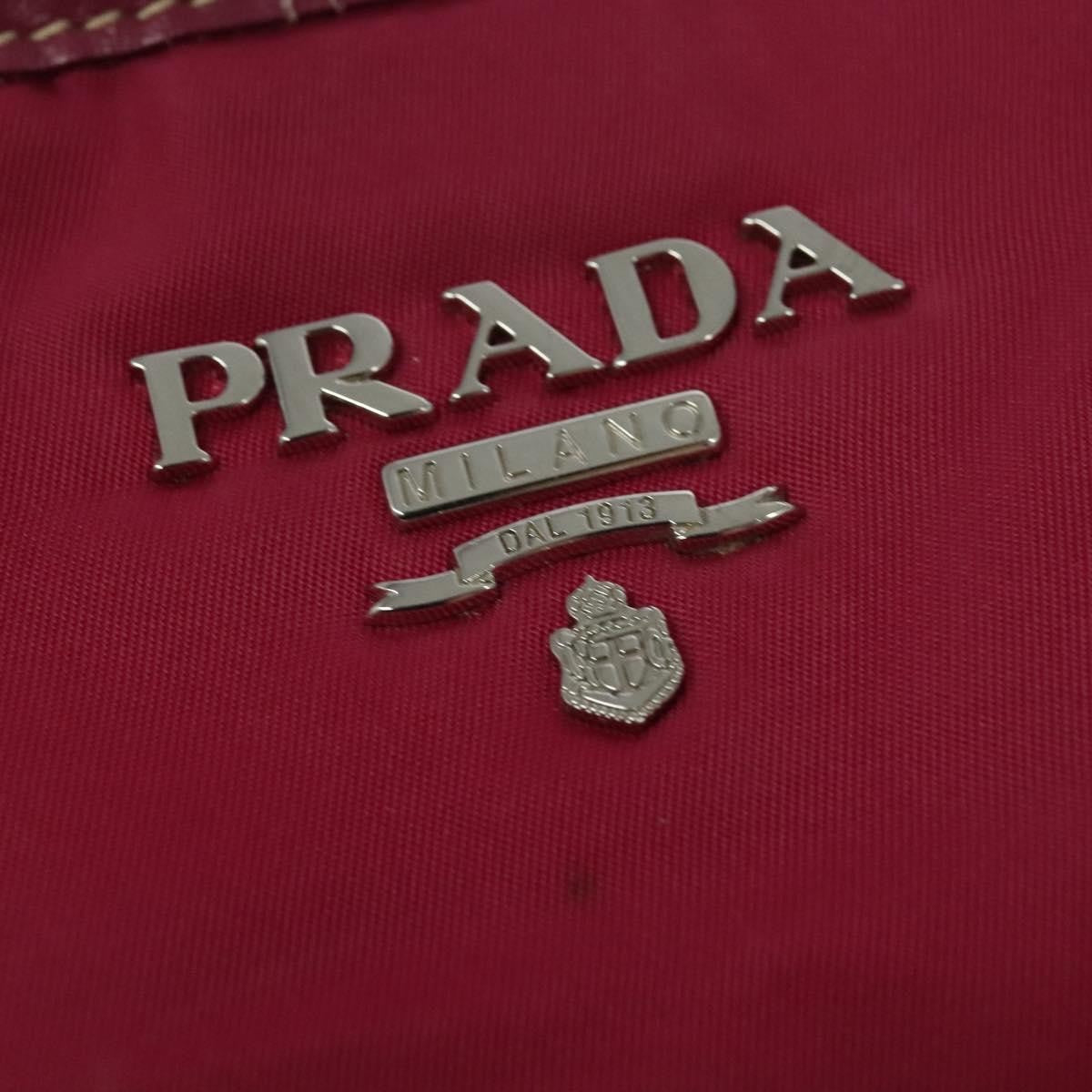Prada Convertible Belted Hobo Tessuto With Leather Pink Nylon Tote Bag Bag (Pre-Owned)