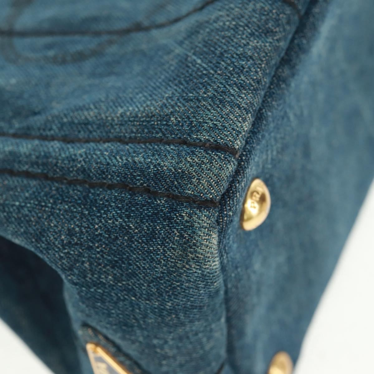 Prada Canapa Tote Denim Blue Denim_Jeans Tote Bag Bag (Pre-Owned)
