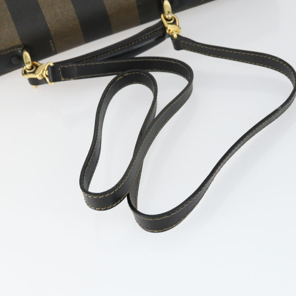 Fendi Vintage Pequin Briefcase Bag Coated Canvas Brown Canvas Briefcase Bag (Pre-Owned)
