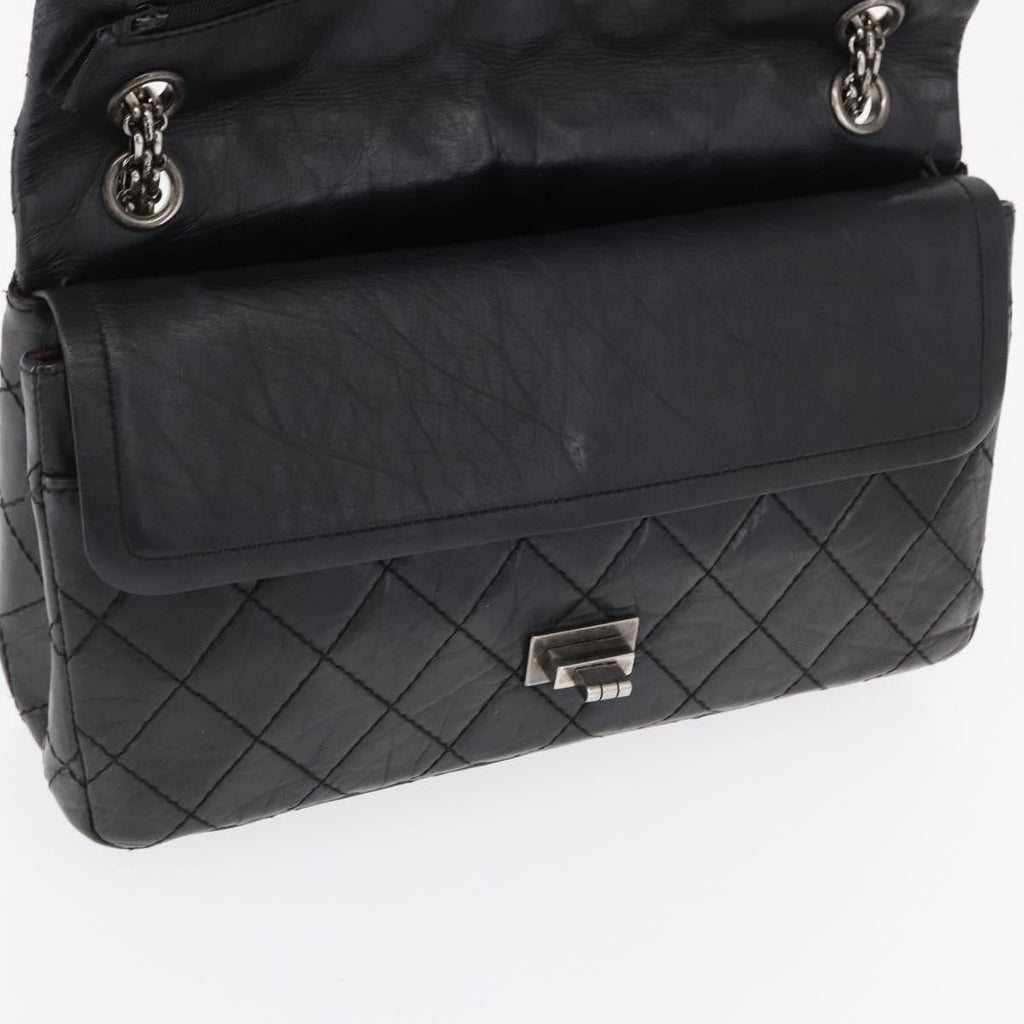 Chanel Reissue 2.55 Flap Bag Quilted Aged Calfskin Black Leather Shoulder Bag Bag (Pre-Owned)
