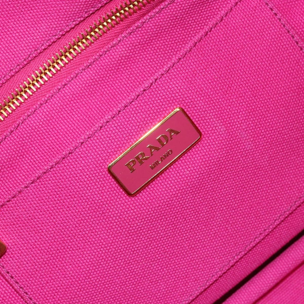 Prada Canapa Tote Canvas Pink Canvas Tote Bag Bag (Pre-Owned)