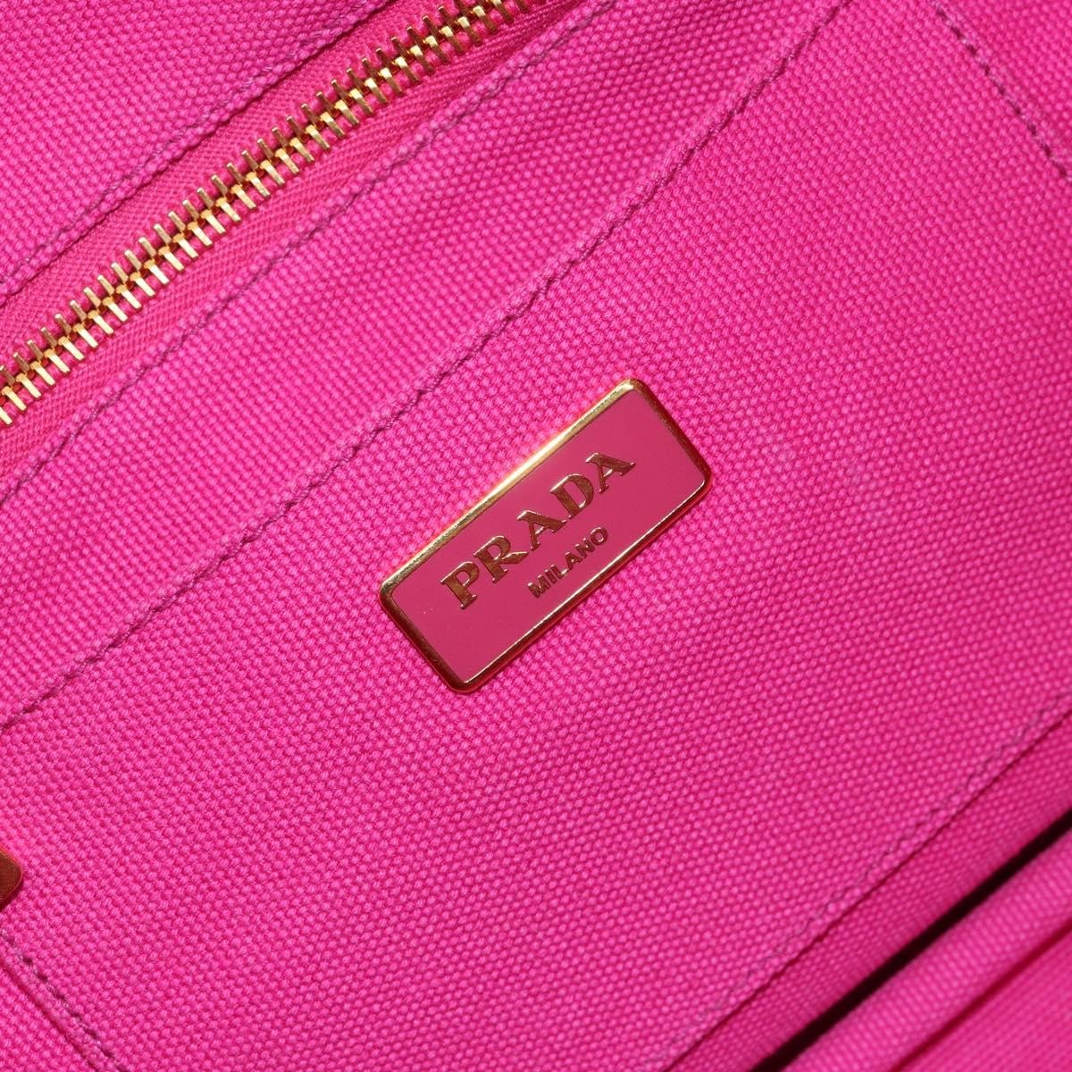 Prada Canapa Tote Canvas Pink Canvas Tote Bag Bag (Pre-Owned)