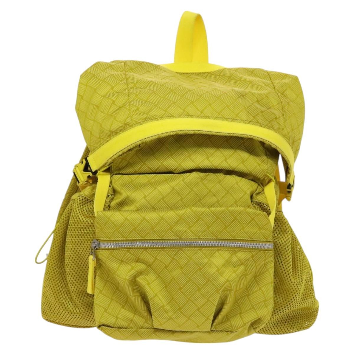 Bottega Veneta Vintage Backpack Nylon Yellow Nylon Backpack Bag (Pre-Owned)