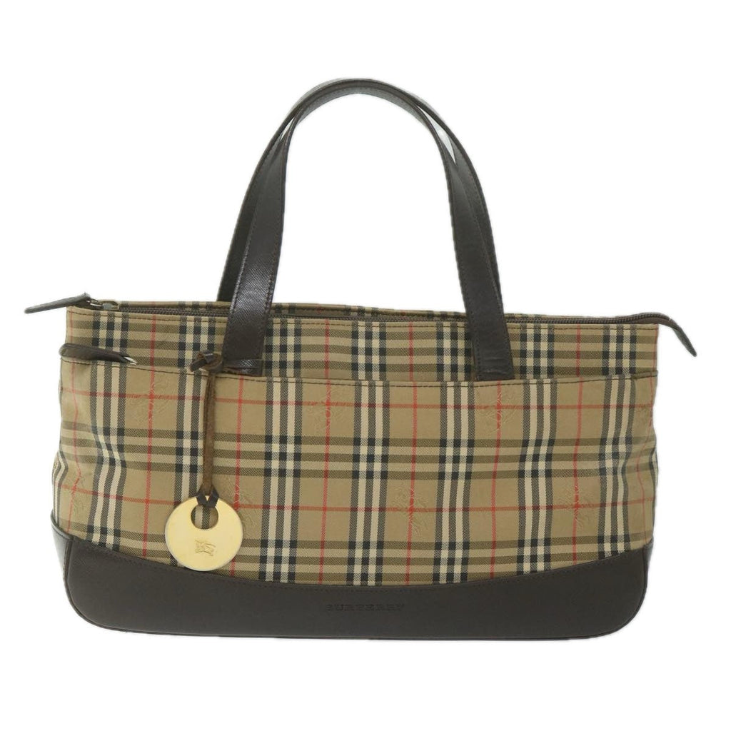 Burberry Nova Check Handbag Nova Check Canvas And Leather Beige Canvas Handbag (Pre-Owned)