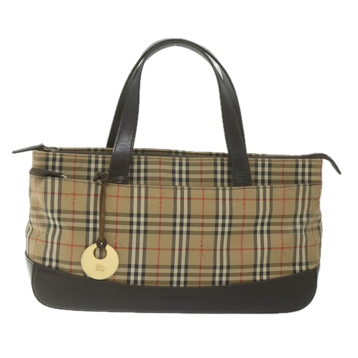 Burberry Nova Check Handbag Nova Check Canvas And Leather Beige Canvas Handbag (Pre-Owned)