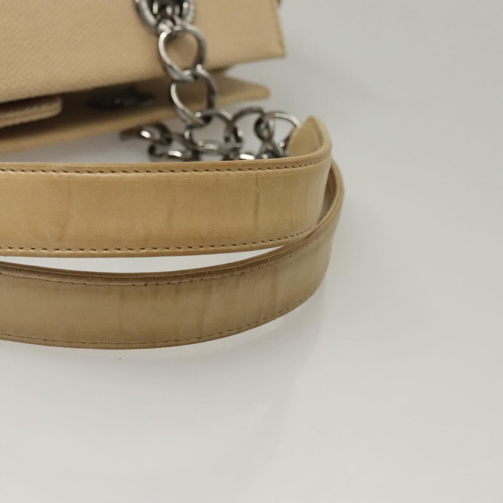 Chanel Vintage Chocolate Bar Tote Quilted Canvas Beige Canvas Handbag (Pre-Owned)