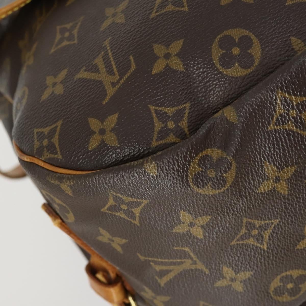 Louis Vuitton Saumur Handbag Monogram Canvas Brown Canvas Shoulder Bag Bag (Pre-Owned)
