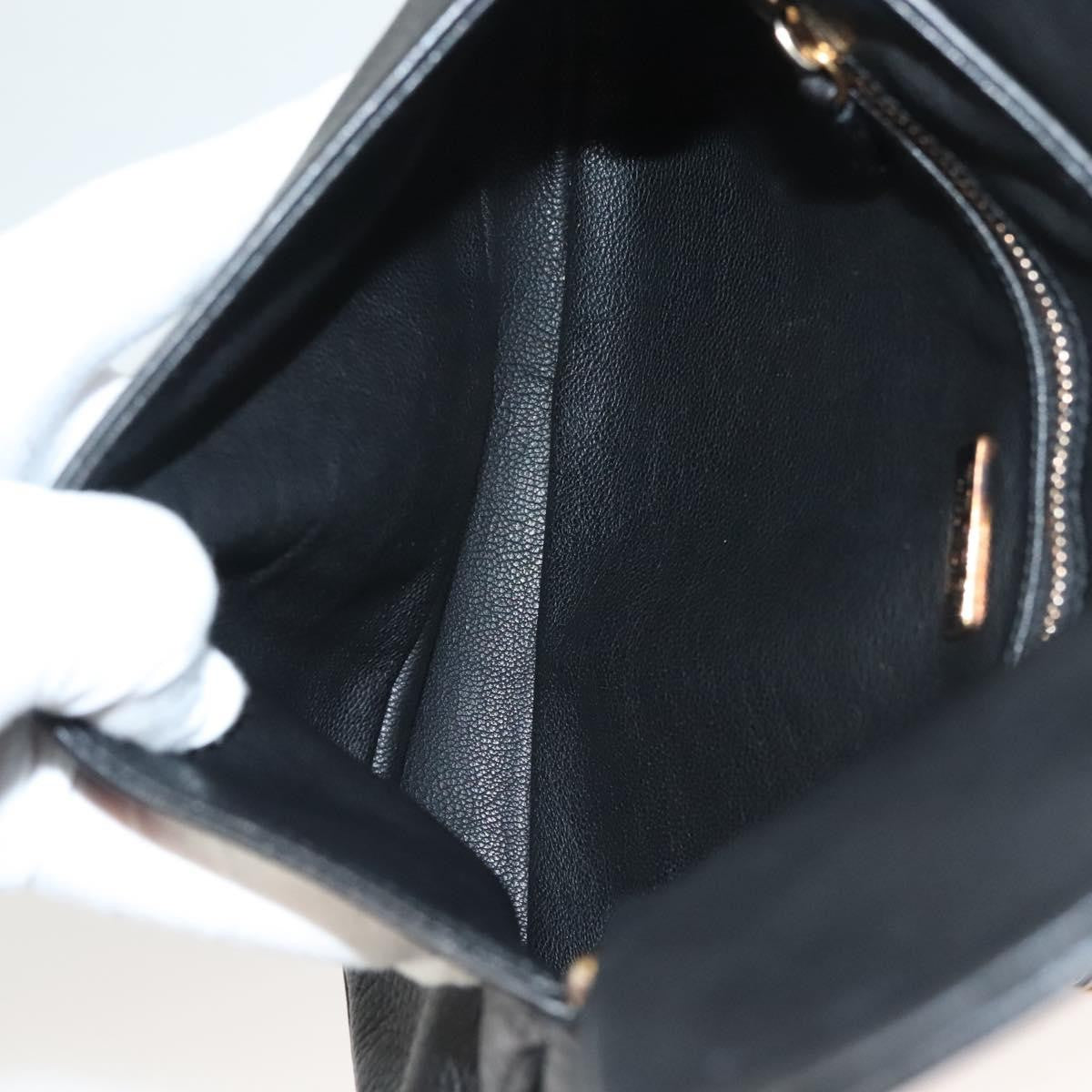 Prada Vintage Chain Flap Shoulder Bag Leather Black Leather Shoulder Bag Bag (Pre-Owned)