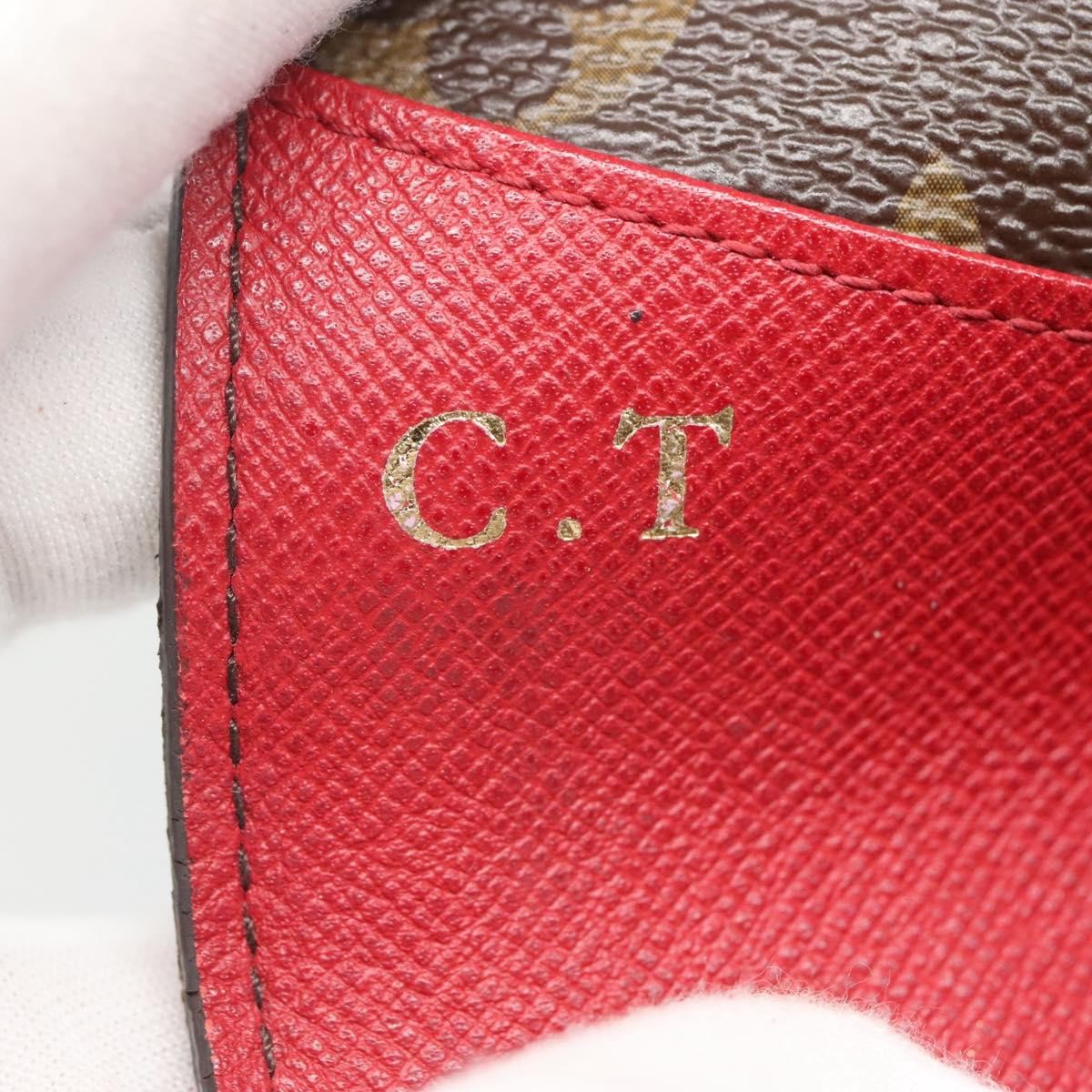 Louis Vuitton Emilie Wallet Monogram Canvas Red Canvas Wallets Accessory (Pre-Owned)