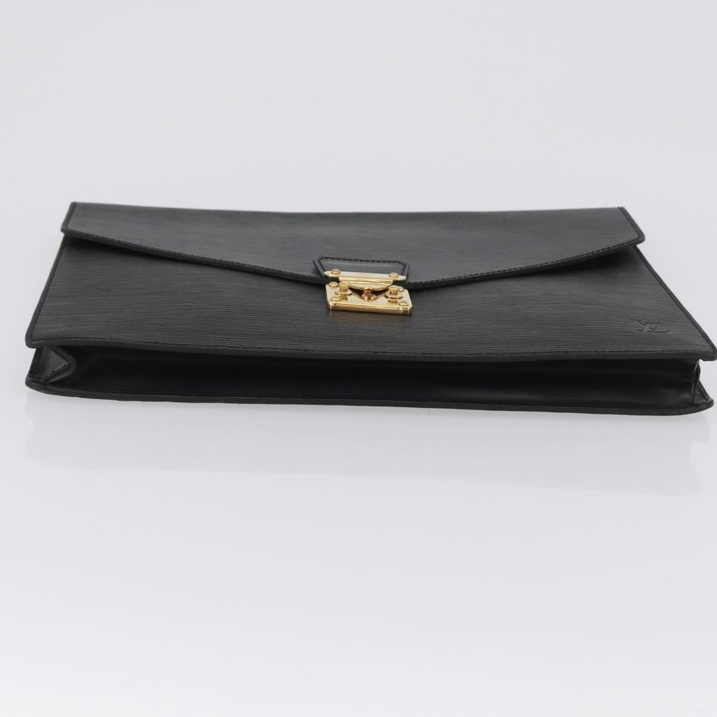Louis Vuitton Porte-Documents Senateur Bag Epi Leather Black Leather Briefcase Bag (Pre-Owned)