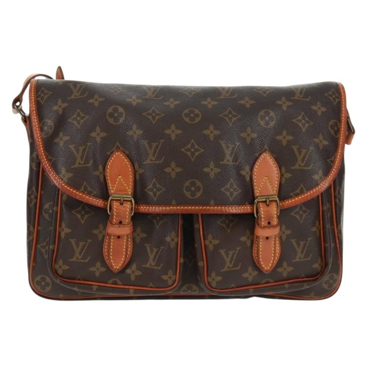 Louis Vuitton Sac Gibeciere Messenger Bag Monogram Canvas Brown Canvas Shoulder Bag Bag (Pre-Owned)