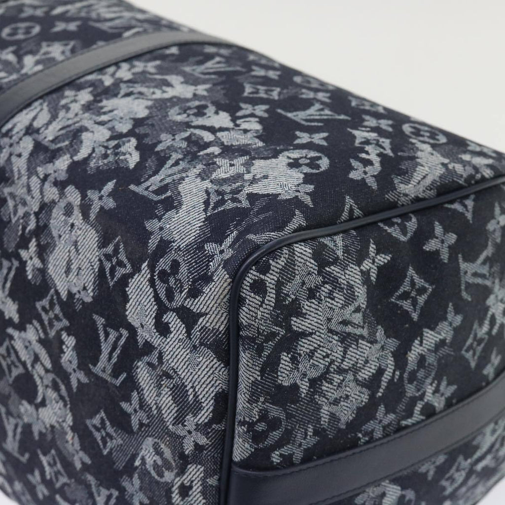 Louis Vuitton Keepall Bandouliere Bag Monogram Tapestry Canvas Navy Canvas Bag (Pre-Owned)