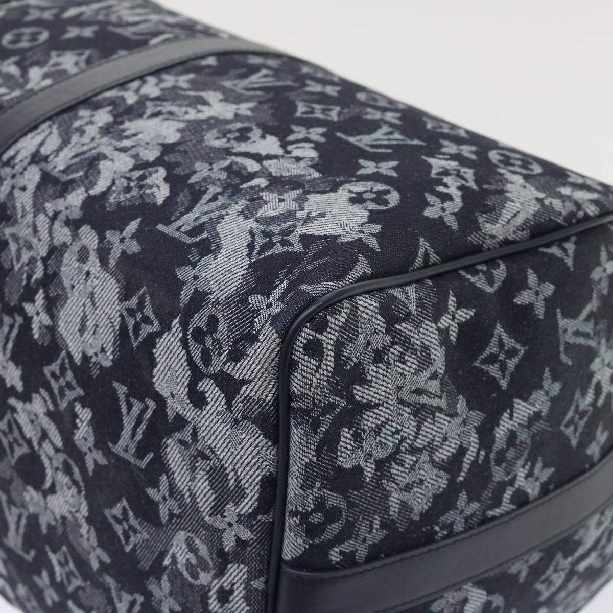 Louis Vuitton Keepall Bandouliere Bag Monogram Tapestry Canvas Navy Canvas Bag (Pre-Owned)