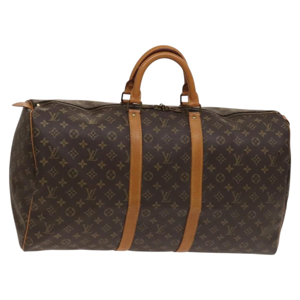 Louis Vuitton Keepall Bag Monogram Canvas Brown Canvas Travel Bag Bag (Pre-Owned)