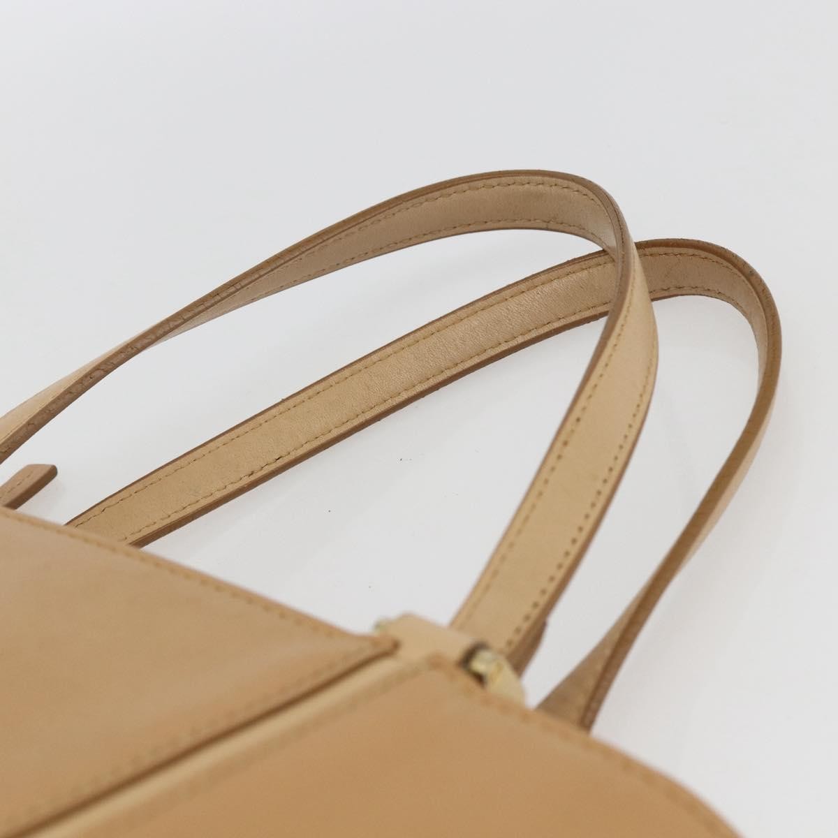 Burberry Vintage Handbag Leather Beige Leather Handbag (Pre-Owned)