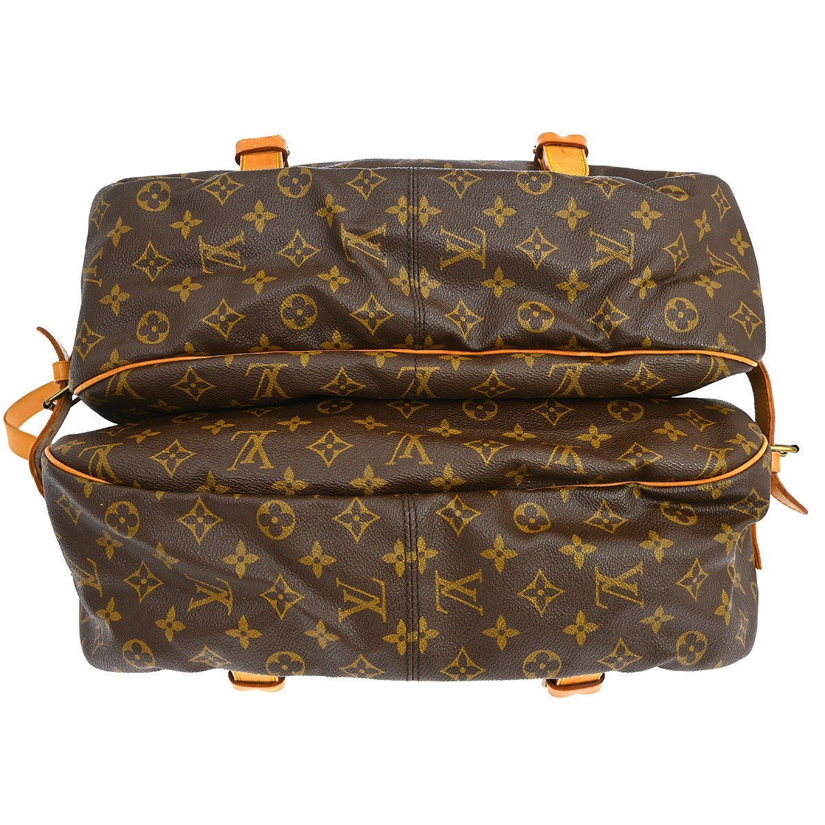 Louis Vuitton Saumur Handbag Monogram Canvas Brown Canvas Shoulder Bag Bag (Pre-Owned)