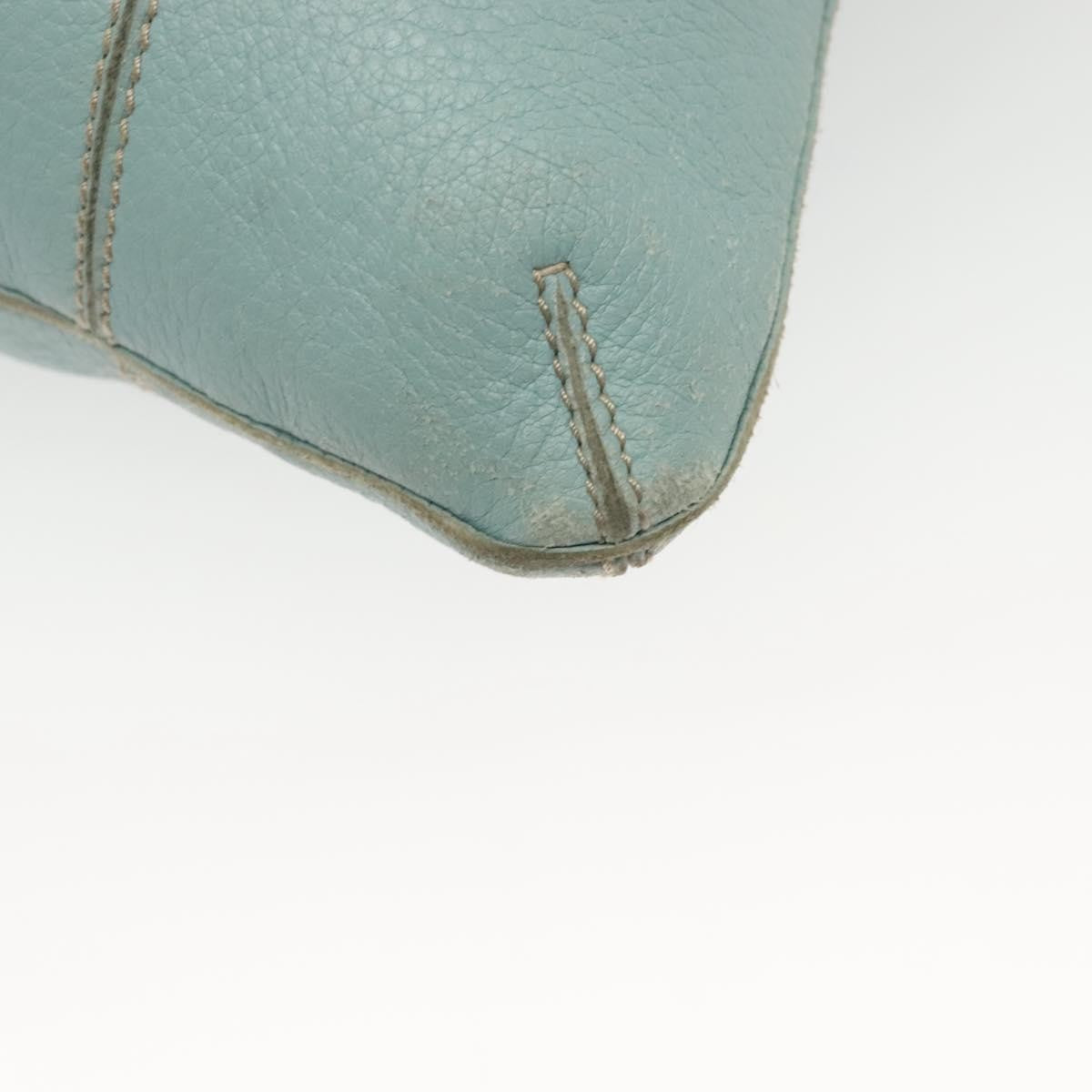 Bottega Veneta Front Zip Hobo Leather Blue Leather Bag (Pre-Owned)