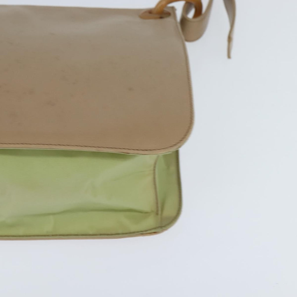 Prada Vintage Shoulder Bag Leather Beige Leather Shoulder Bag Bag (Pre-Owned)