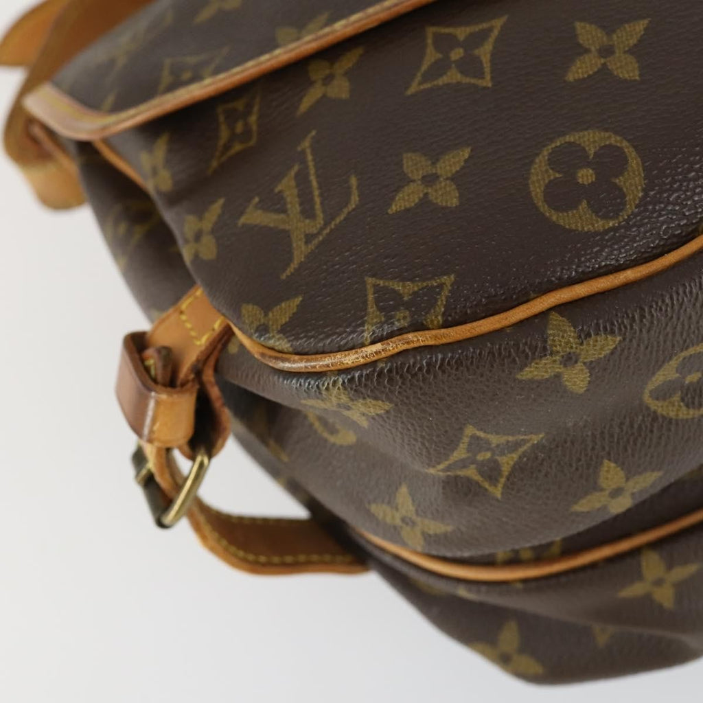 Louis Vuitton Saumur Handbag Monogram Canvas Brown Canvas Shoulder Bag Bag (Pre-Owned)