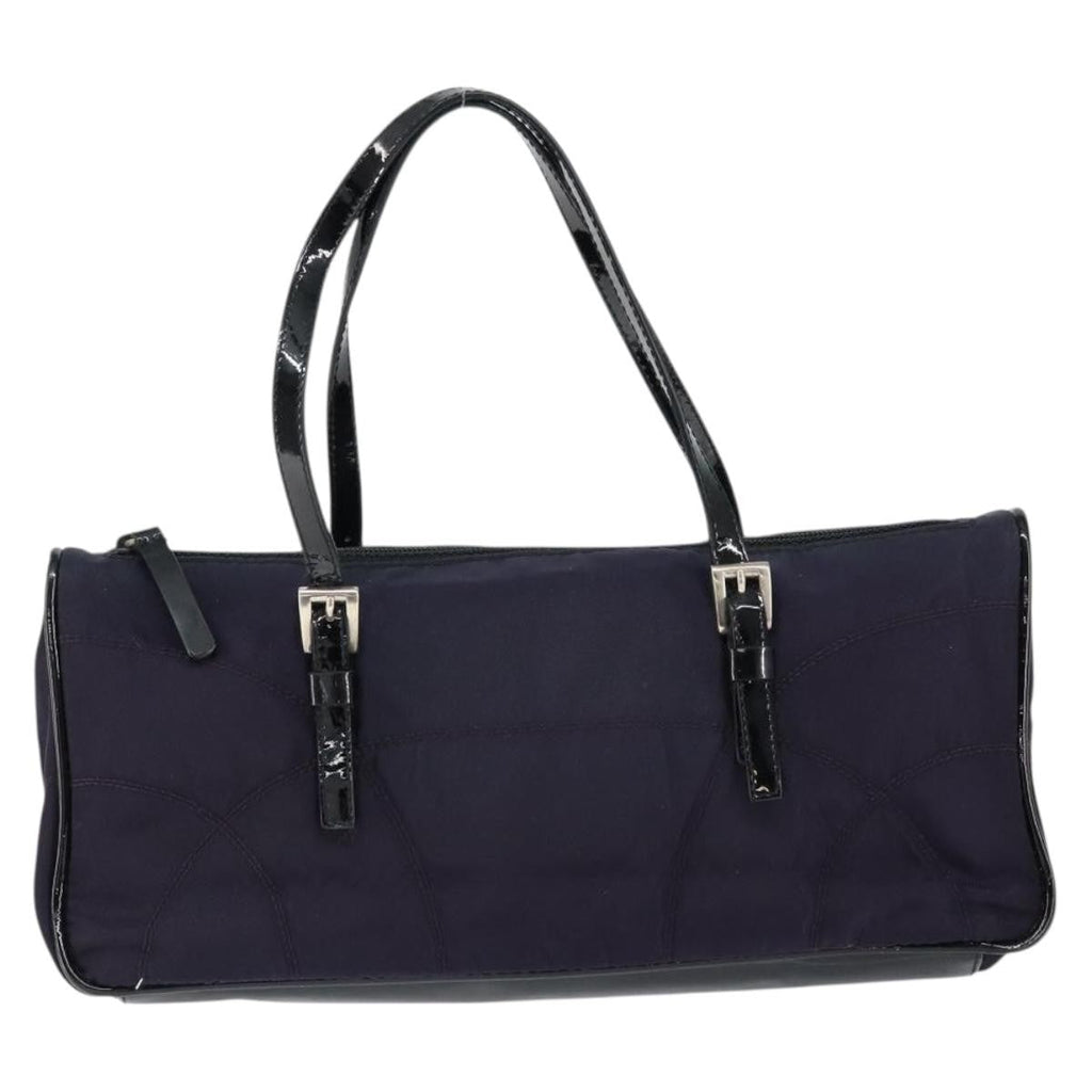 Prada Baguette Shoulder Bag Quilted Tessuto With Leather Purple Nylon Shoulder Bag Bag (Pre-Owned)