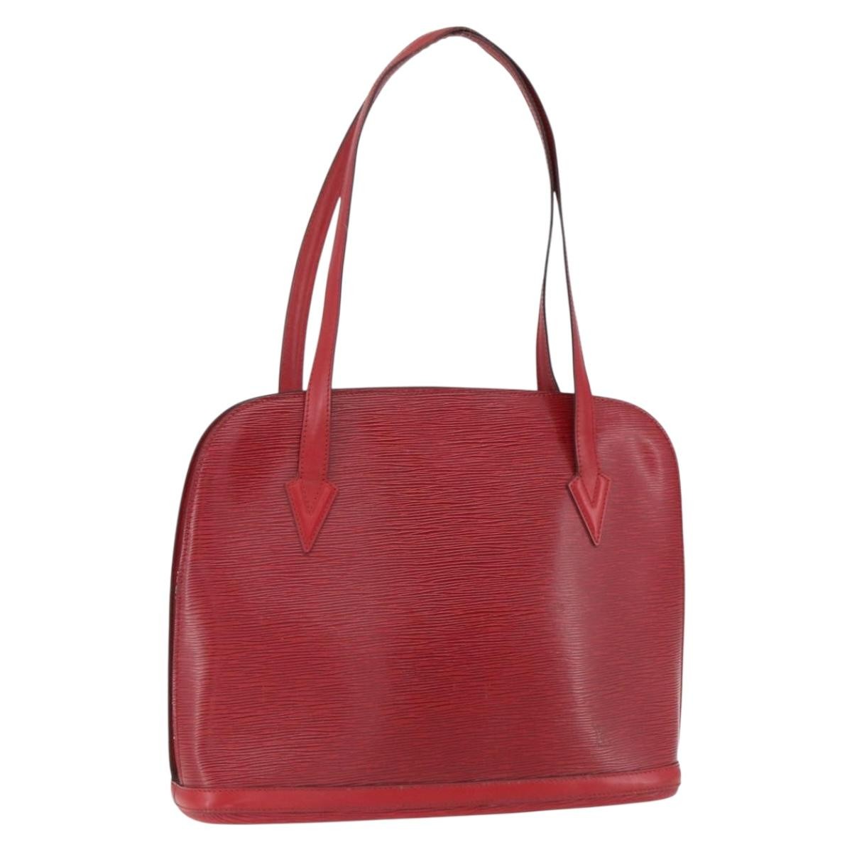 Louis Vuitton Lussac Handbag Epi Leather Red Leather Shoulder Bag Bag (Pre-Owned)