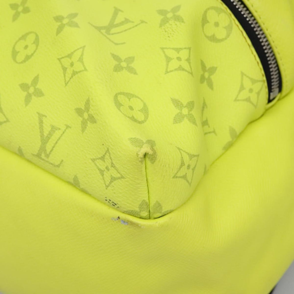 Louis Vuitton Discovery Backpack Monogram Taigarama Yellow Leather Backpack Bag (Pre-Owned)