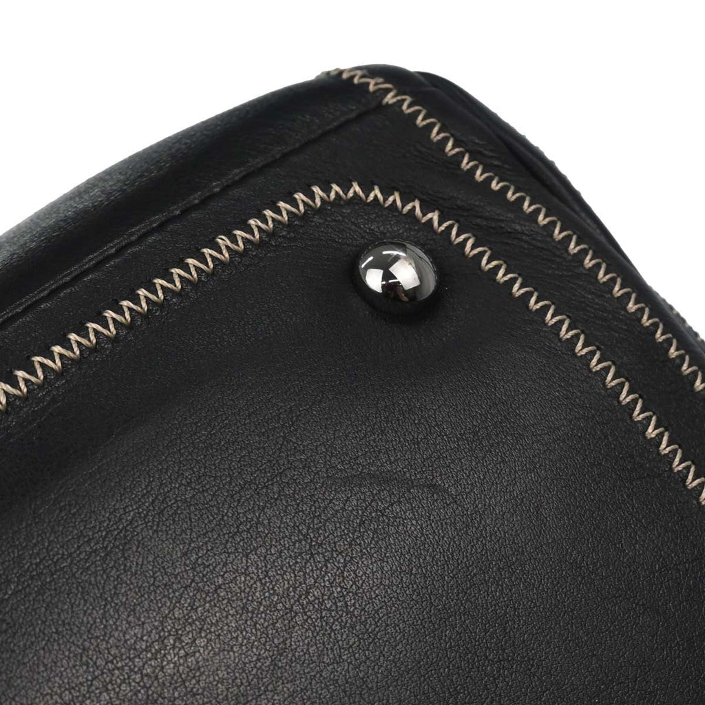 Chanel Cc Bowler Leather Black Leather Handbag (Pre-Owned)