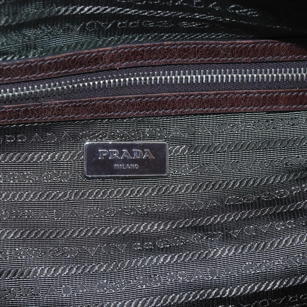 Prada Convertible Tote Printed Tessuto Brown Nylon Tote Bag Bag (Pre-Owned)