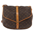 Louis Vuitton Saumur Handbag Monogram Canvas Brown Canvas Shoulder Bag Bag (Pre-Owned)