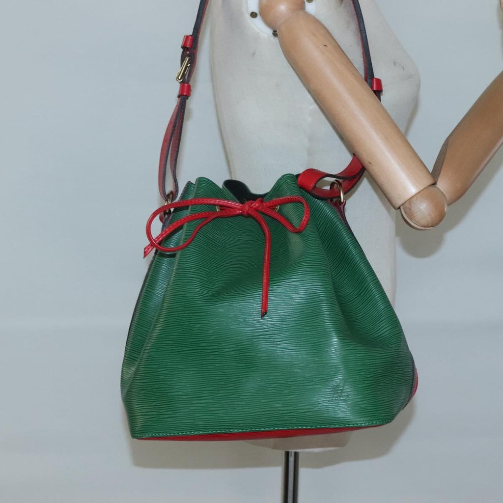Louis Vuitton Bicolor Petit Noe Handbag Epi Leather Green Leather Shoulder Bag Bag (Pre-Owned)