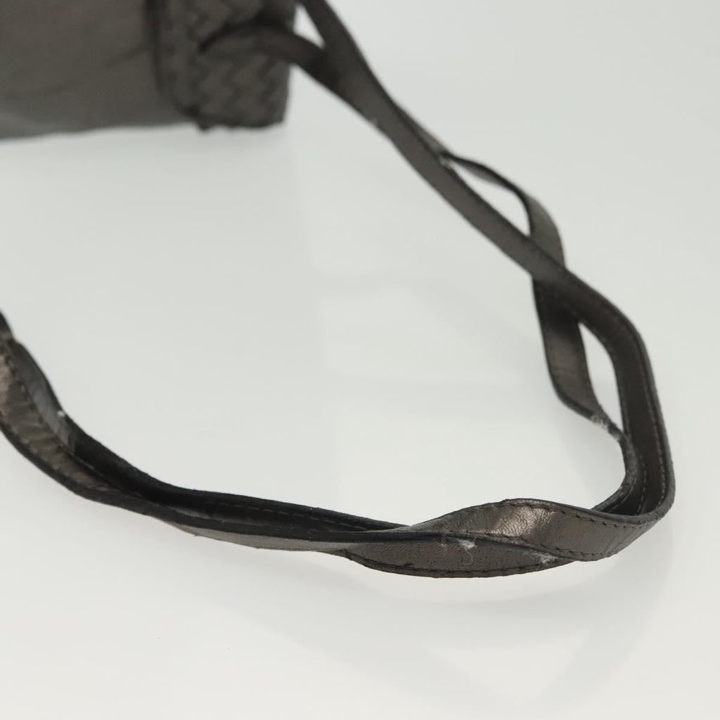 Bottega Veneta Intrecciato Backpack Patent Leather Metallic Leather Backpack Bag (Pre-Owned)