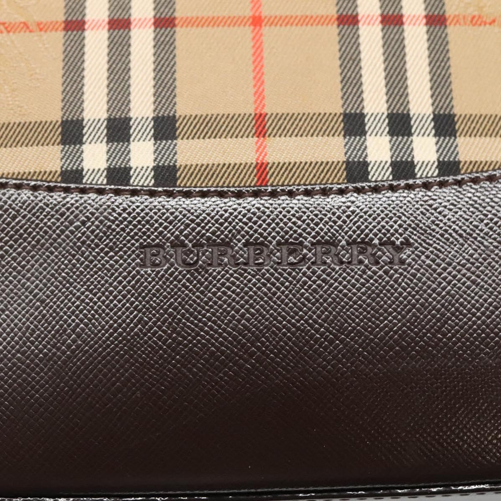 Burberry Nova Check Handbag Nova Check Canvas And Leather Beige Canvas Handbag (Pre-Owned)