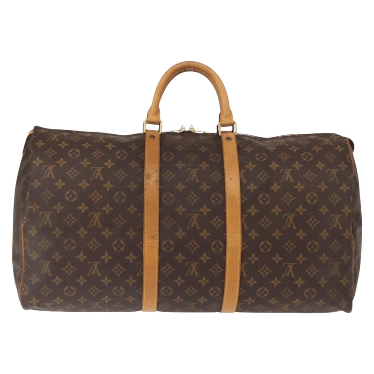 Louis Vuitton Keepall Bag Monogram Canvas Brown Canvas Travel Bag Bag (Pre-Owned)