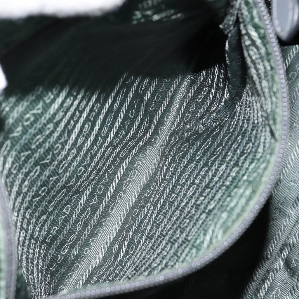 Prada Convertible Bow Tote Tessuto Green Nylon Handbag (Pre-Owned)