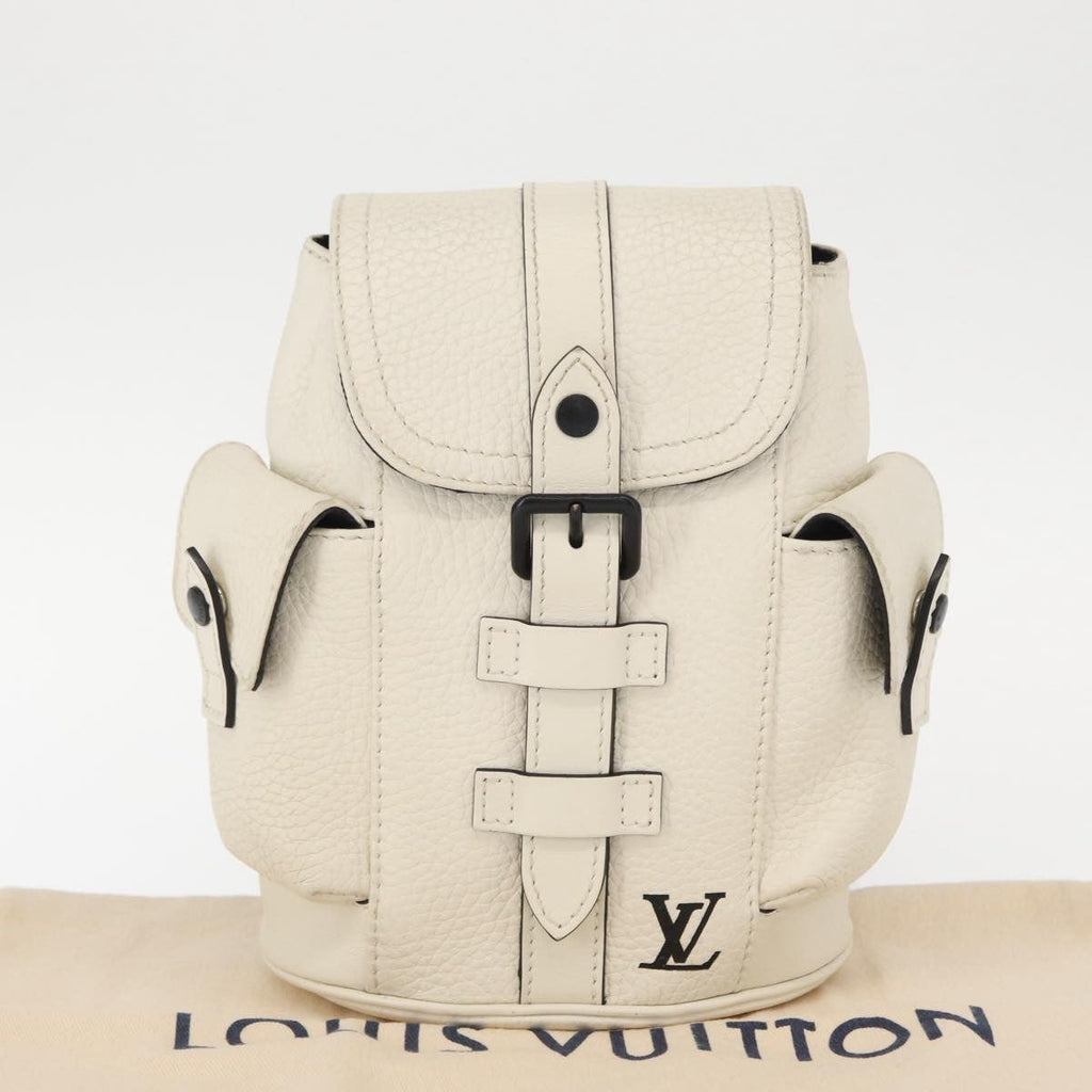 Louis Vuitton Christopher Backpack Taurillon Leather White Leather Shoulder Bag Bag (Pre-Owned)