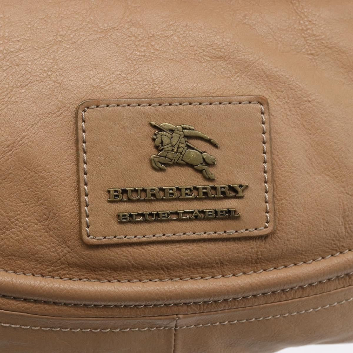 Burberry Blue Label Handbag Leather Brown Leather Handbag (Pre-Owned)