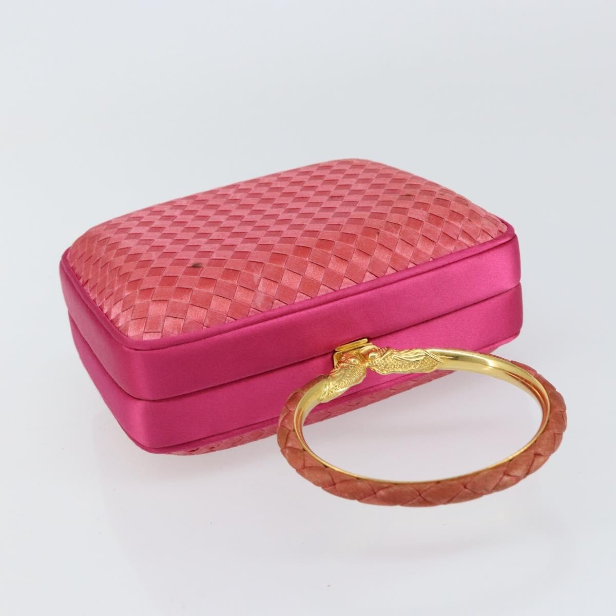 Bottega Veneta Intrecciato Clutch Bag Satin Pink Satin Clutche & Pouche Bag (Pre-Owned)