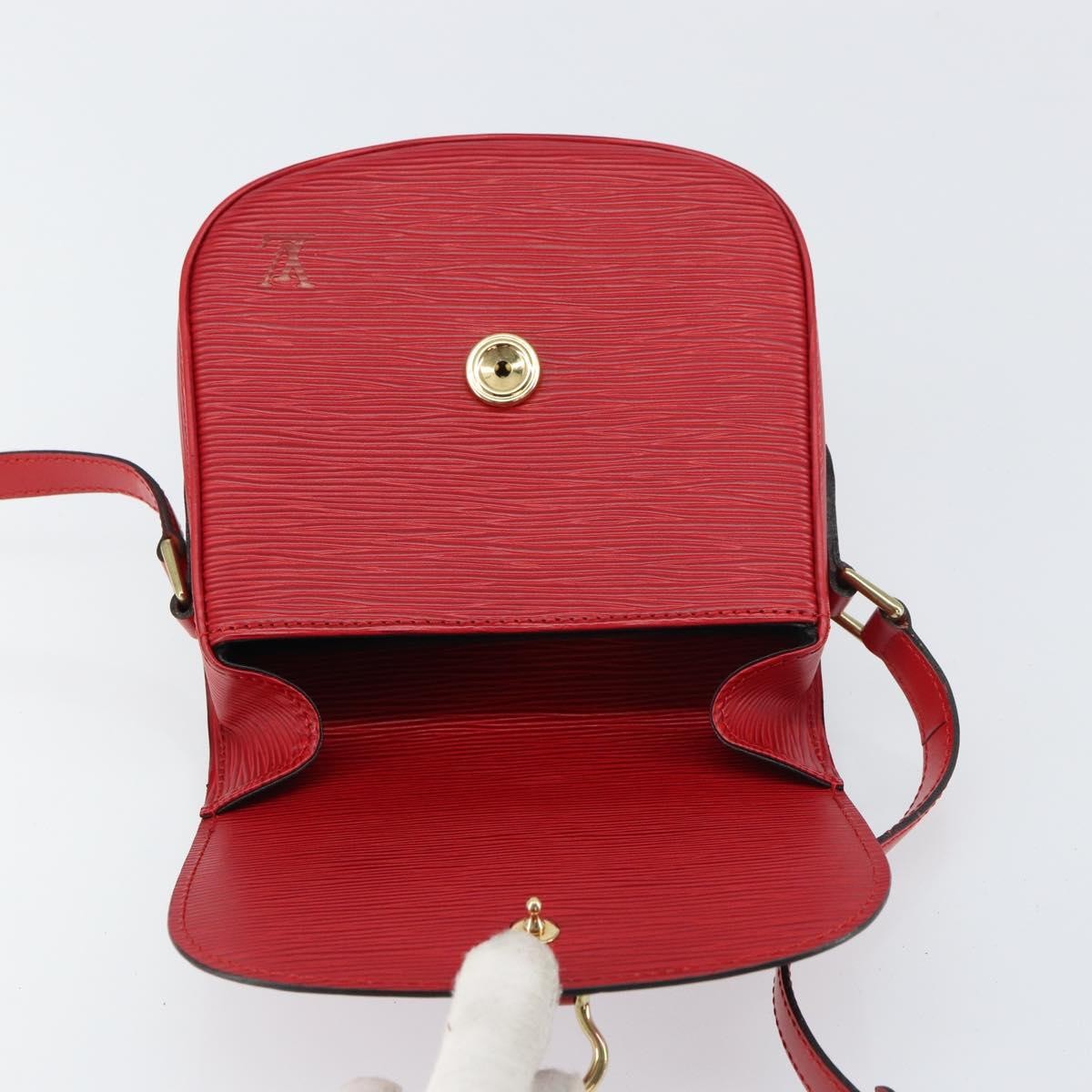 Louis Vuitton Saint Cloud Handbag Epi Leather Red Leather Shoulder Bag Bag (Pre-Owned)