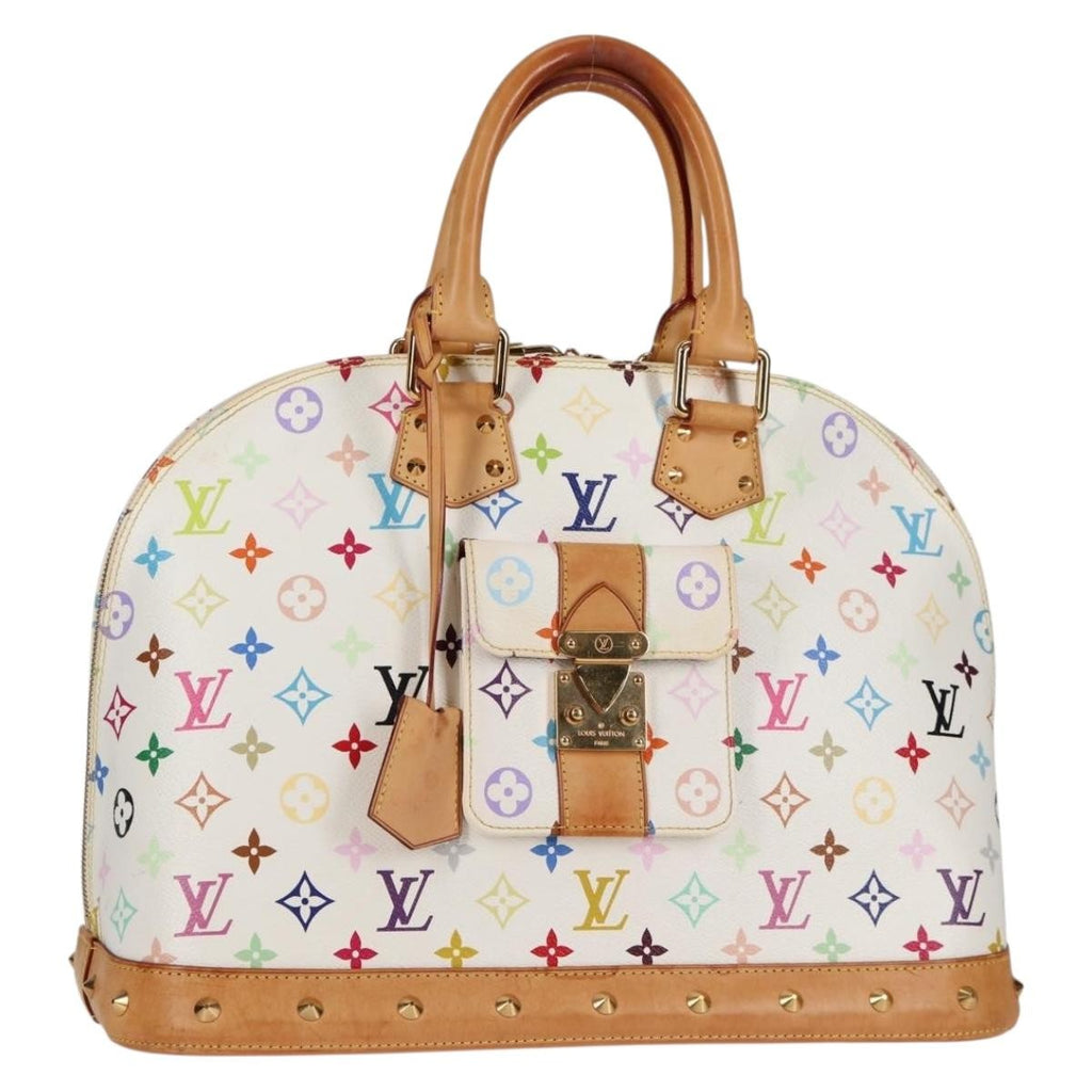 Louis Vuitton Alma Handbag Monogram Multicolor White Canvas Bag (Pre-Owned)
