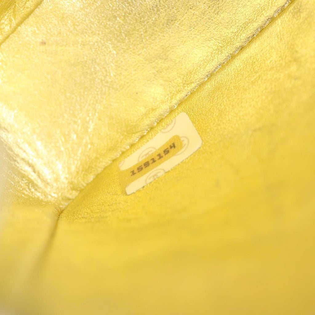 Chanel Vintage Cc Chain Flap Bag Quilted Lambskin Gold Leather Shoulder Bag Bag (Pre-Owned)